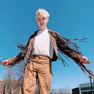 Vintage 100% Suede Leather Fringe Jacket